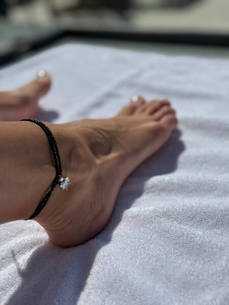 Double Anklet BLACK GLANCE with HEART